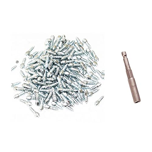 YIKXCF 300 unids Moutain Vehicel Studs Spikes for los neumáticos for los Zapatos Botas agarrando los Picos for el Tornillo en el neumático Stud Tungsten Pesca con Punta (Color : 300pcs Plus Tool)