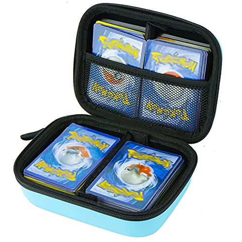 Yosuny Paquete de tarjetas compatible con tarjetas coleccionables PM, adecuado para C.A.H, Explosion Kitty, tarjeta Yu-Gi-Oh (capacidad 400 tarjetas, azul)