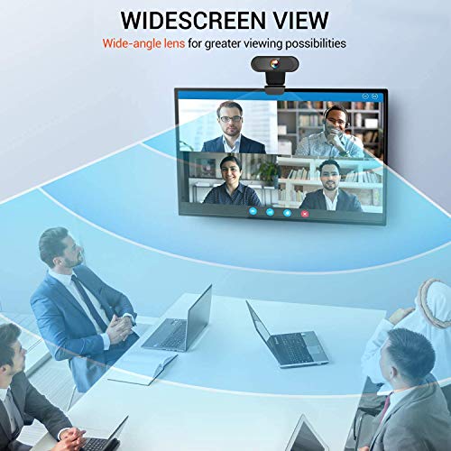 Yummici Webcam PC Full HD 1080P con Micrófono,Web CAM, autofoco portátil Webcam,Webcam USB 2.0 Mini Plug and Play videollamada,Grabación, Conferencias