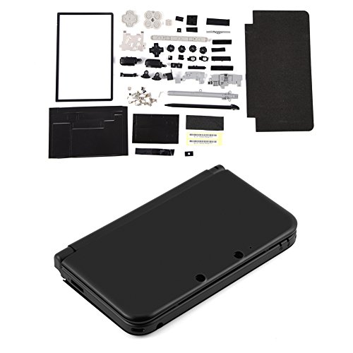 YUUGAA Estuche, Carcasa Completa Carcasa Cubierta Carcasa Piezas de reparación Kit de reemplazo de reparación Completa para 3DS XL(Negro)