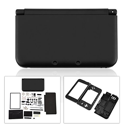 YUUGAA Estuche, Carcasa Completa Carcasa Cubierta Carcasa Piezas de reparación Kit de reemplazo de reparación Completa para 3DS XL(Negro)