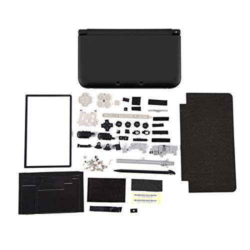 YUUGAA Estuche, Carcasa Completa Carcasa Cubierta Carcasa Piezas de reparación Kit de reemplazo de reparación Completa para 3DS XL(Negro)