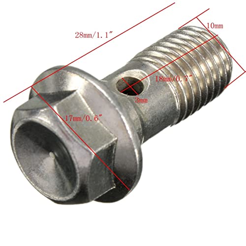 ZGDUGFU Clips de Tornillos, 2X Acero Inoxidable M10 x 1.25mm Banjo Banjo Freno de Motocicleta Banjo de Cobre lavadoras compatibles con HON-DA Compatible con Kawasaki