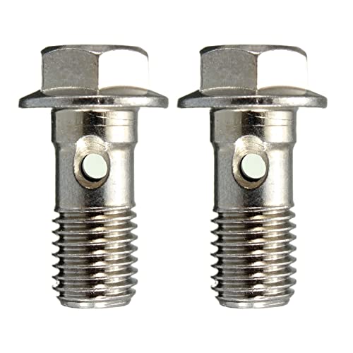 ZGDUGFU Clips de Tornillos, 2X Acero Inoxidable M10 x 1.25mm Banjo Banjo Freno de Motocicleta Banjo de Cobre lavadoras compatibles con HON-DA Compatible con Kawasaki