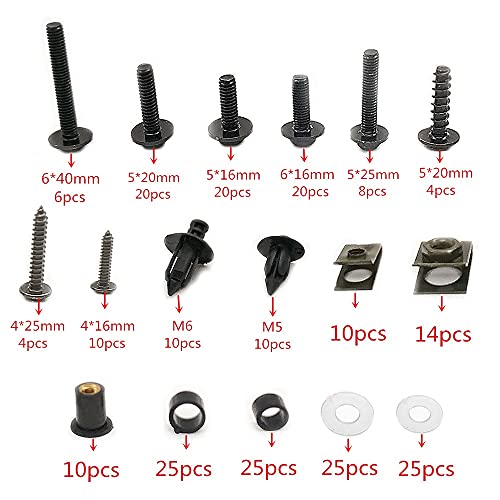 ZGDUGFU Clips de Tornillos, Kit de Aluminio de Aluminio de Aluminio Kit Spire Speed Speed Clips Tornillo Tornillos de Resorte Tuercas compatibles con Ya-ma-ha TDM 900 tmax Xmax vmax 1200
