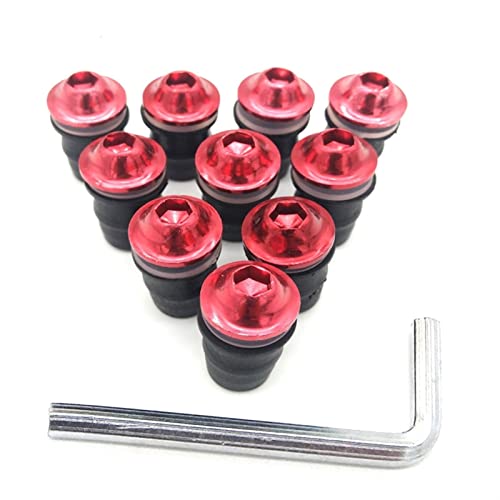 ZGDUGFU Clips de Tornillos, Motocicleta 1 0pcs Tornillos de Parabrisas de Parabrisas Parabrisas compatibles con Ya-ma-ha YZF 600r Trueno Gato R1 R6 R5 R3 FZ1 FAZER FZS 1000s (Color : Red)