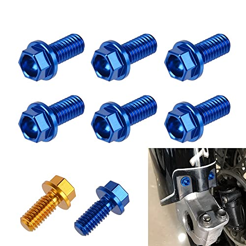 ZGDUGFU Clips de Tornillos, Motocicleta M6 x 13 Conjunto de Guardia de Horquilla de Tornillo de Tornillo Compatible con ya-ma-ha YZ 125 250 250F 450F WR 250F 560F WR250 R x Accesorios (Color : Blue)