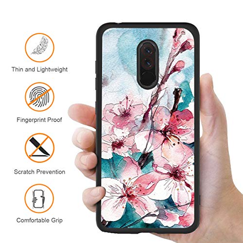 ZhuoFan Funda Xiaomi Pocophone F1 Cárcasa Silicona 3D Ultrafina Negra con Dibujos Diseño en Relieve Suave TPU Antigolpes de Protector Piel Case Fundas para Movil Xiao Mi PocophoneF1, Flores 5