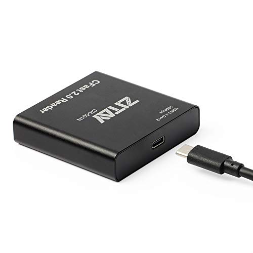 ZITAY CFast Lector de tarjetas, USB 3.1 Gen2 USB C CFast 2.0 Lector de tarjetas Adaptador de tarjeta de memoria Compatible con ZCAM RED KOMODO URSA /URSA Mini Canon XC10 XC15 1DX Mark II SanDisk Lexar