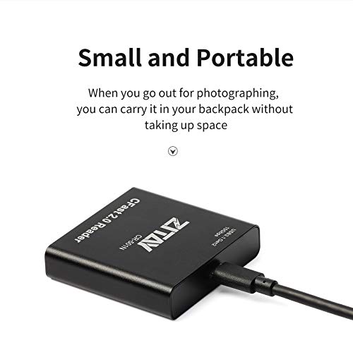 ZITAY CFast Lector de tarjetas, USB 3.1 Gen2 USB C CFast 2.0 Lector de tarjetas Adaptador de tarjeta de memoria Compatible con ZCAM RED KOMODO URSA /URSA Mini Canon XC10 XC15 1DX Mark II SanDisk Lexar
