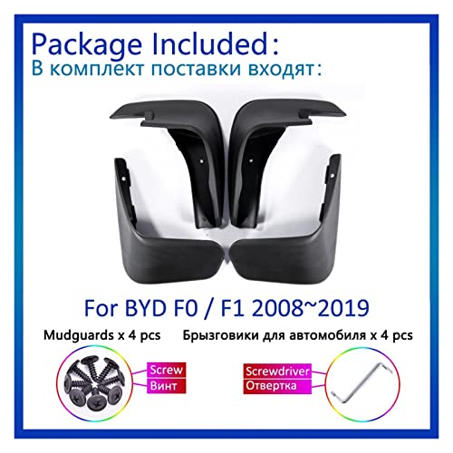 ZLNX para BYD F0 F1 2008~2019 Guardabarros De Coche 4X Guardabarros Accesorios De Estilo De Guardabarros Nueva Actualización Protección contra Salpicaduras De Guardabarros Piezas de Repuesto