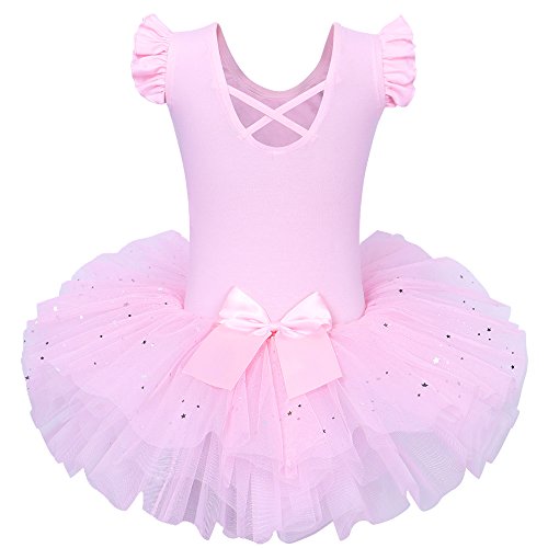 ZNYUNE Niña Tutu Vestido de Ballet Danza Clásico 184 Rosa M para 3-4 años