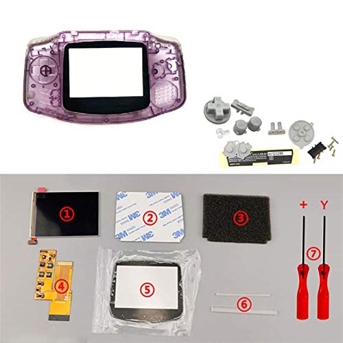 ZSYLOVE ZHANGSUYUAN Kits de Pantalla LCD con IPS V2 Precortados Pantalla Caso de Shell en Forma for GBA retroiluminación LCD V2 10 Brillo en Forma for GBA Consola de Viviendas