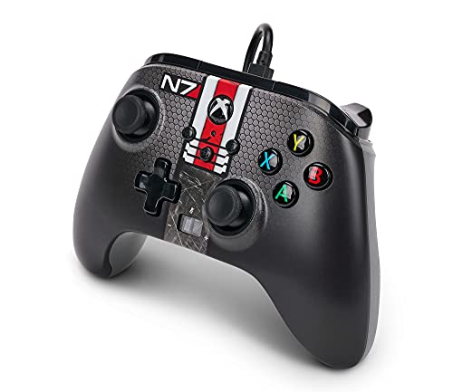 - Mando con cable mejorado PowerA para Xbox Series X|S – Mass Effect N7, mando, mando para videojuegos con cable, mando para juegos, Fallout, Xbox Series X|S (Xbox Series X)
