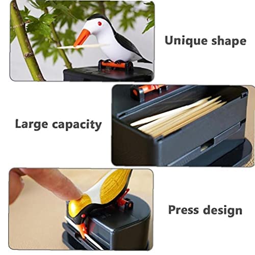 1 x caja de bird toothpick con bandeja automática de bird toothpick para tostar y tostar