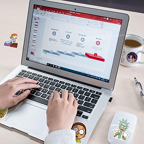 100 pegatinas Rick and Morty para Hydro Flask vinilo impermeable para ordenador portátil, monopatín, botellas de agua, computadora, teléfono, lindas pegatinas de anime