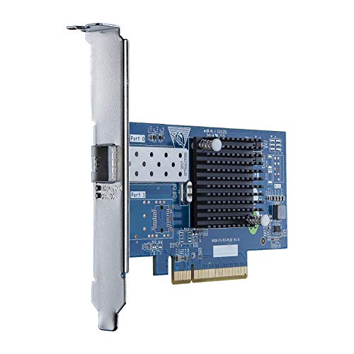 10Gtek® 10GbE PCIE Tarjeta de Red para Intel X520-DA1- 82599EN Chip, Single SFP+ Puerto, 10Gbit PCI Express x8 LAN Adapter, 10Gb Nic para Windows Server, Win8, 10, Linux