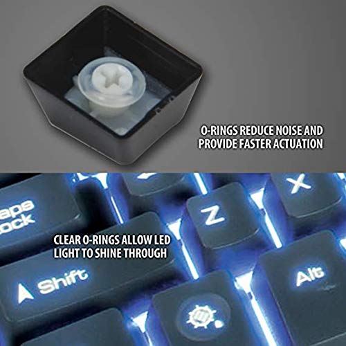 120Pcs Rubber Keyboards O-Ring Switch Dampeners Keycap for Cherry MX Key Kit Dampers 40A-L-0.2mm Reduction with 1PCS random color keycap puller (Transparente)