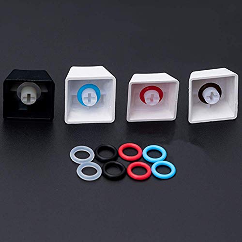 120Pcs Rubber Keyboards O-Ring Switch Dampeners Keycap for Cherry MX Key Kit Dampers 40A-L-0.2mm Reduction with 1PCS random color keycap puller (Transparente)