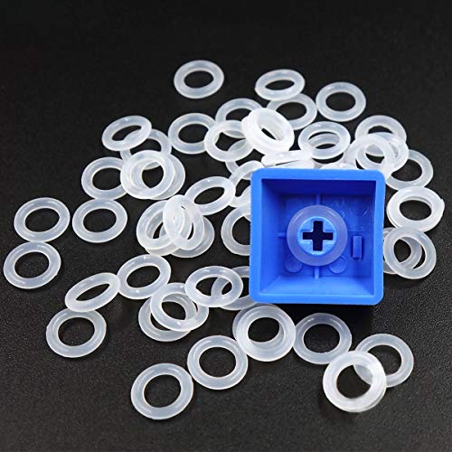 120Pcs Rubber Keyboards O-Ring Switch Dampeners Keycap for Cherry MX Key Kit Dampers 40A-L-0.2mm Reduction with 1PCS random color keycap puller (Transparente)