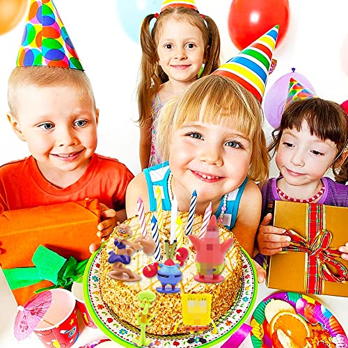 15PCS Adornos para Tartas,Caricatura Cake Topper, Fiesta de Cumpleaños DIY Decoración Suministros,Baby Baptism Birthday Party Cake Decoraciones