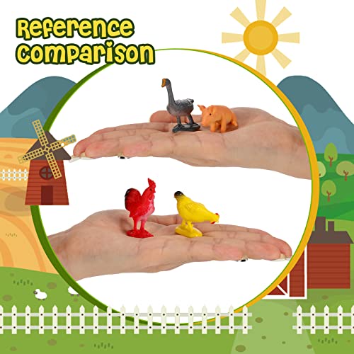16 Figuras de Animales de Granja Animales Pequeños de Plástico Realistas Animales Surtidos en Miniatura Colección de Animales de Granja de Detallada Textura Figuras de Animales de Granero