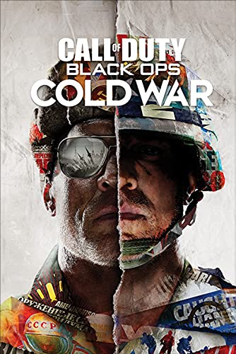 1art1 Call of Duty Póster (91x61 cm) Black Ops Cold War Split Y 1 Lote De 2 Varillas Transparentes