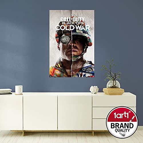 1art1 Call of Duty Póster (91x61 cm) Black Ops Cold War Split Y 1 Lote De 2 Varillas Transparentes