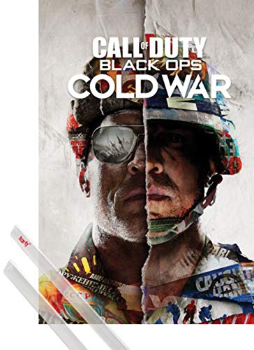1art1 Call of Duty Póster (91x61 cm) Black Ops Cold War Split Y 1 Lote De 2 Varillas Transparentes