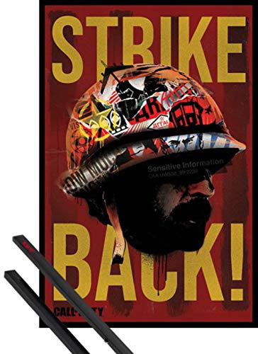 1art1 Call of Duty Póster (91x61 cm) Black Ops Cold War Strike Back Y 1 Lote De 2 Varillas Negras