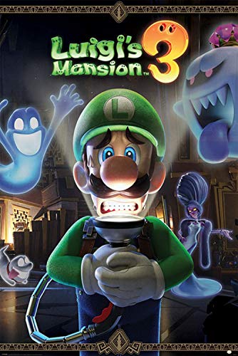 1art1 Super Mario Póster (91x61 cm) Luigi's Mansion 3 You'Re In For A Fright Y 1 Lote De 2 Varillas Negras