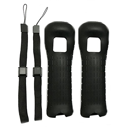 2 fundas de silicona con correa para la muñeca para Nintendo Wii Remote