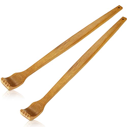 2 Piezas Rascadores de Espalda de Madera Masajeador de Espalda Manual de Mano Rascador de Espalda Larga para Alivio Instantáneo de Relajación Corporal de Picazón