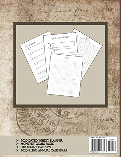 2020 Dated Weekly Planner: Annual Planner, Trains, original design with goals, important dates and annual calendars included