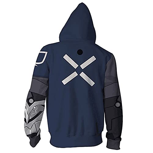 2021 New Hombre Valorant Hoodie Valorant Print Sudaderas Sudadera Sudadera Chaqueta Top (Color : Zipper valorant, Size : XL)