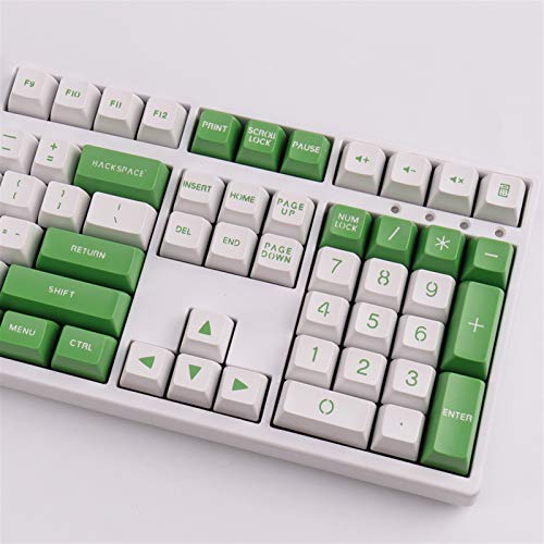 2Duck 112 Keys SA Perfil KeyCaps Forest Forest Thoto ABS Llave de Bola para Cherry MX Switch Mechanical Gaming KeyCap (Color : 112 Keys Green White)