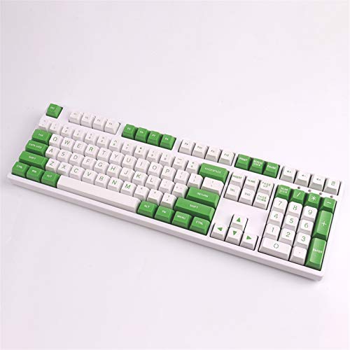 2Duck 112 Keys SA Perfil KeyCaps Forest Forest Thoto ABS Llave de Bola para Cherry MX Switch Mechanical Gaming KeyCap (Color : 112 Keys Green White)
