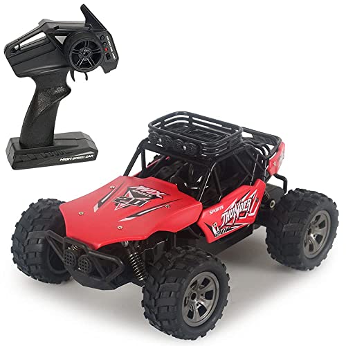 2WD All-Terrain Climbing Vehicle 1:18 Alloy Rechargeable Toy Car High-Speed Off-Road Remote Control Short Truck 2.4GHz Electric Racing Car Best Christmas Birthday Gift (Red)