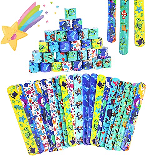 36Pcs Pulsera Bofetada HOUSTAR Pulseras de Juguete Slap Pulsera, Slap Bracelets, Banda de Pulsera Fiesta Cumpleaños de Infantil Rellenos de Bolsa de Fiesta para niños niñas