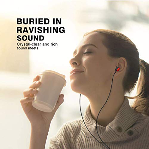 4 Pares Auriculares, CBGGQ Auriculares in-ear con micrófono, auriculares con cable de 3,5 mm para ajustar el volumen, estéreo, graves profundos, Aislamiento de Ruido, para IOS y Android smartphones