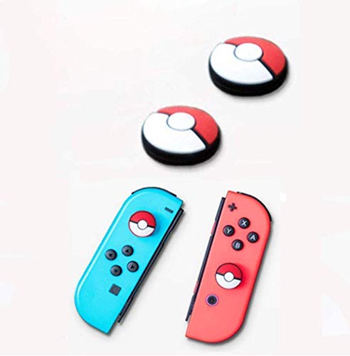 4 x Palo Analógico Palanca de Joystick Tapa de Goma Cubierta de Silicona para Pulgar Agarre de Joystick para Nintendo Switch Joy-con/Poke Ball Plus Pokeball