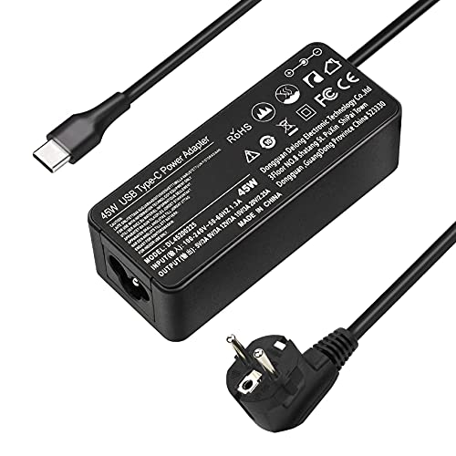 45W USB-C Type C Cargador Adaptador Portátil para HP Spectre X2 X360 13 15 13-ac023dx 13-ac033dx; HP Chromebook X360 11 13 14 14-ca051wm 14-ca061dx 14-ca052wm 14-ca091wm 860210-850 815049-001