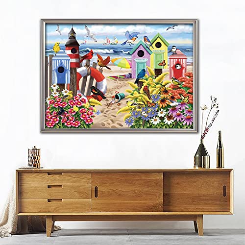 5D DIY diamante pintura jardín mosaico venta diamante bordado playa paisaje artesanía Kit pared arte decoraciones A14 30x40cm