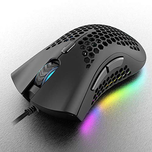 7200DPI 6 teclas de peso ligero ahuecado Shell RGB Gaming Mouse E-Sports Ratones para juegos FPS PUBG MOBA LOL Accesorios para juegos de PC Ratón con cable Ratones de juegos baratos Menores de 20