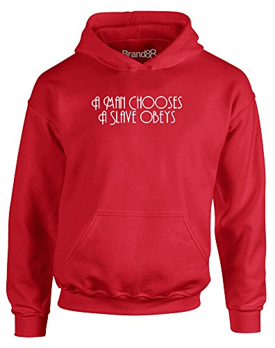 A Man Chooses, A Slave Obeys, Sudadera Capucha para niños - Fuego Rojo/Blanco 12-13 Años