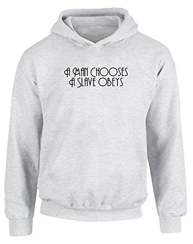 A Man Chooses, A Slave Obeys, Sudadera Capucha para niños - Gris/Negro 12-13 Años