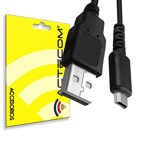 ACTECOM Cable de carga USB Cable de alimentación Adaptador compatible con Nintendo DS Lite NDSL DSL, Cable usb 1 metro aprox