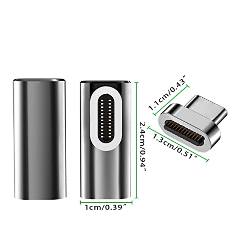 Adaptador magnético Thunderbolt3 USB C 24 Pines Conector Tipo C 100 W Carga PD 40 GBP/s Transferencia de Datos Salida de Video 4K Adaptador magnético Tipo c 10 Gbps 100 W PD