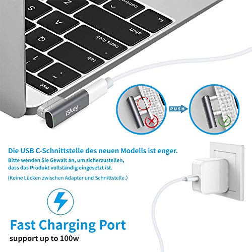 Adaptador magnético USB C de 20 pines, conector tipo C, compatible con USB pd de 100 W de carga rápida, transferencia de datos de 10 GBP/s y salida de vídeo 4K a 60 Hz, compatible con tipo C.