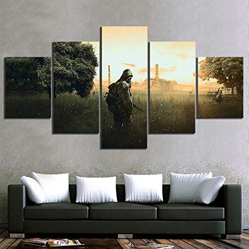 Adoff Imágenes modulares, póster artístico de Pared, Impreso en HD, 5 Paneles, Escape from Tarkov, Escena de Juego, Lienzo de fantasía, decoración del hogar, Sala de Estar